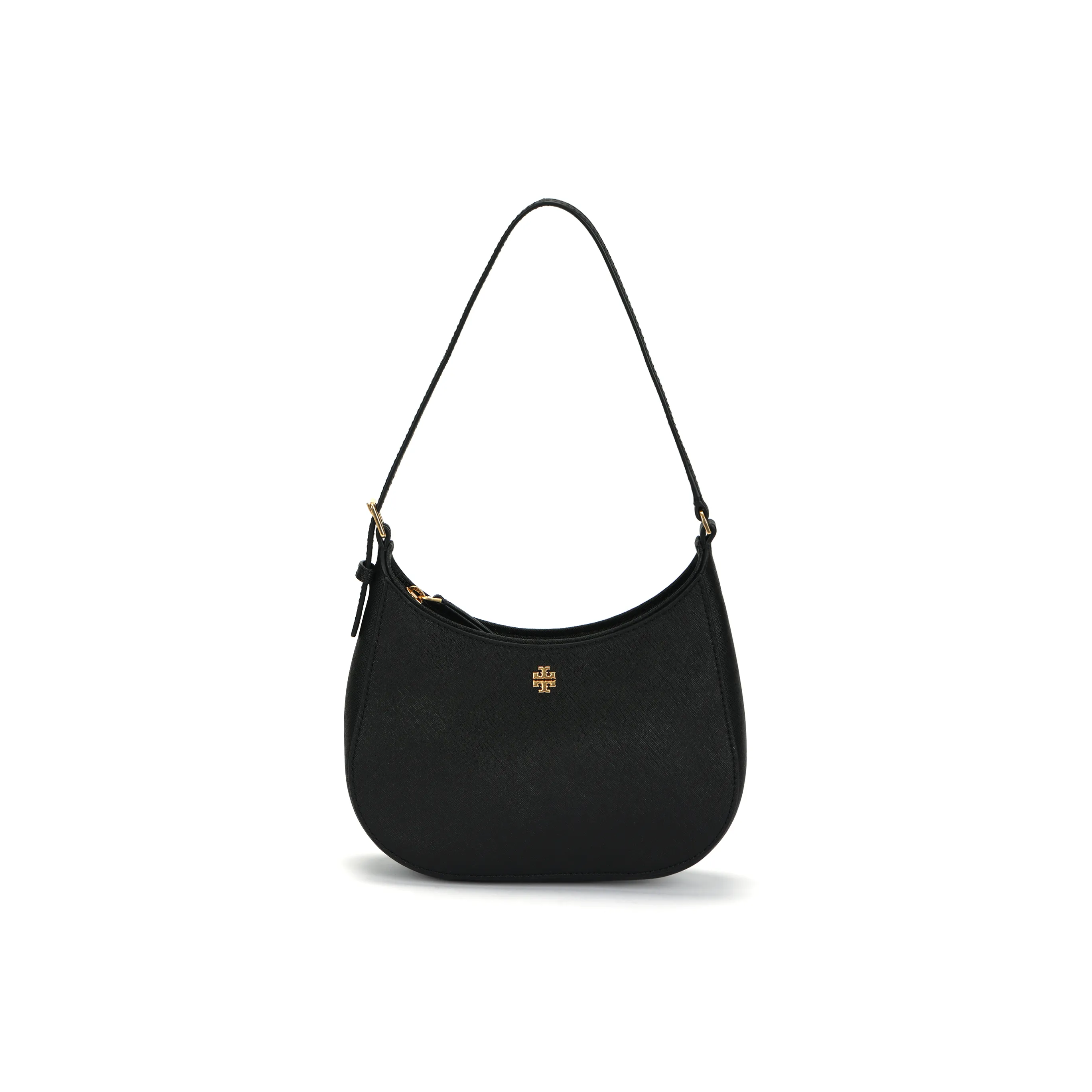 TORY BURCH Emerson Текстурированная сумка на плечо из коровьей кожи женская черная