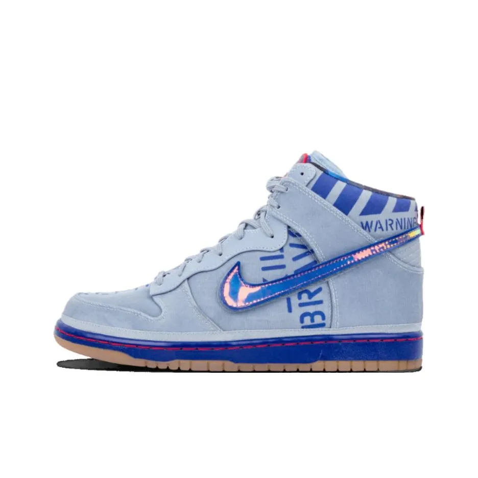 Nike Dunk Skateboard Shoes Men High Top Blue Gray/Deep Royal Blue