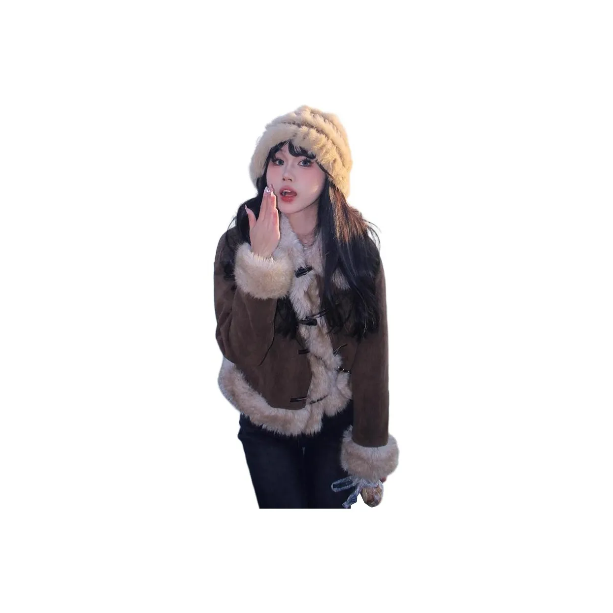 MUCCHIC Бархат Feel Пальто Женское