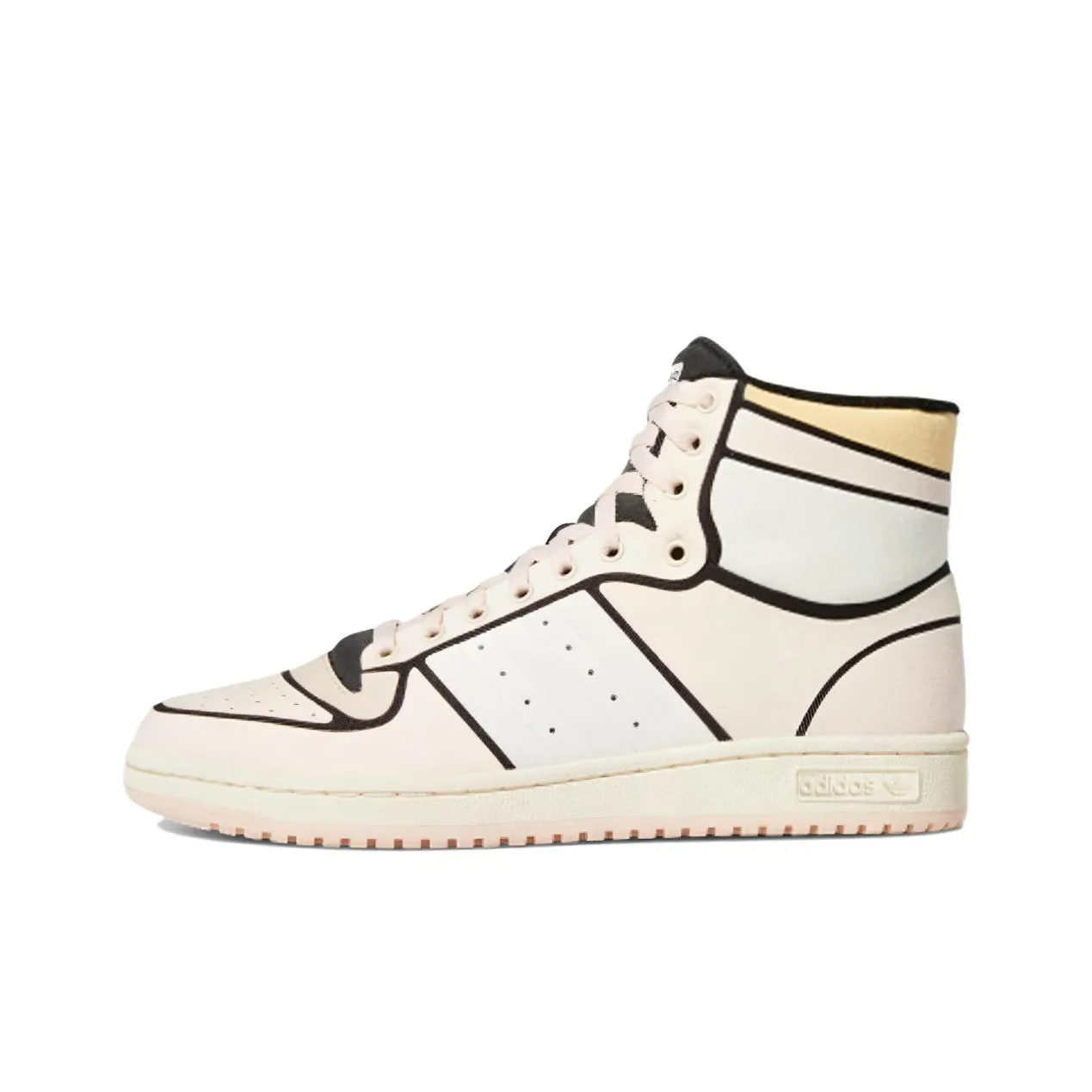 Adidas Originals Top Ten Vintage Basketball Shoes Unisex High Top White/Yellow/Black