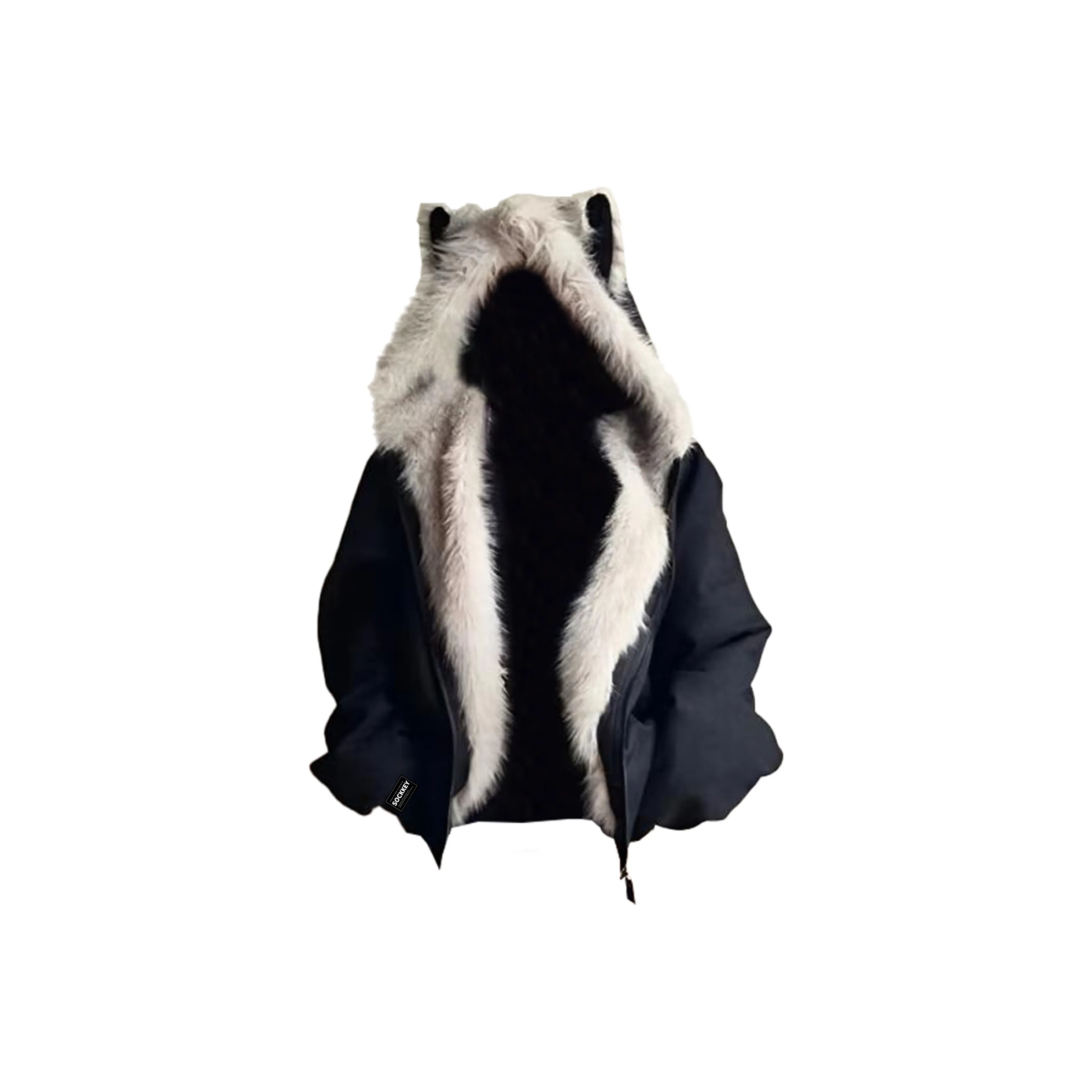 SOCKKEY Черный [Кошка Ухо Утепленный] Унисекс Пуховики