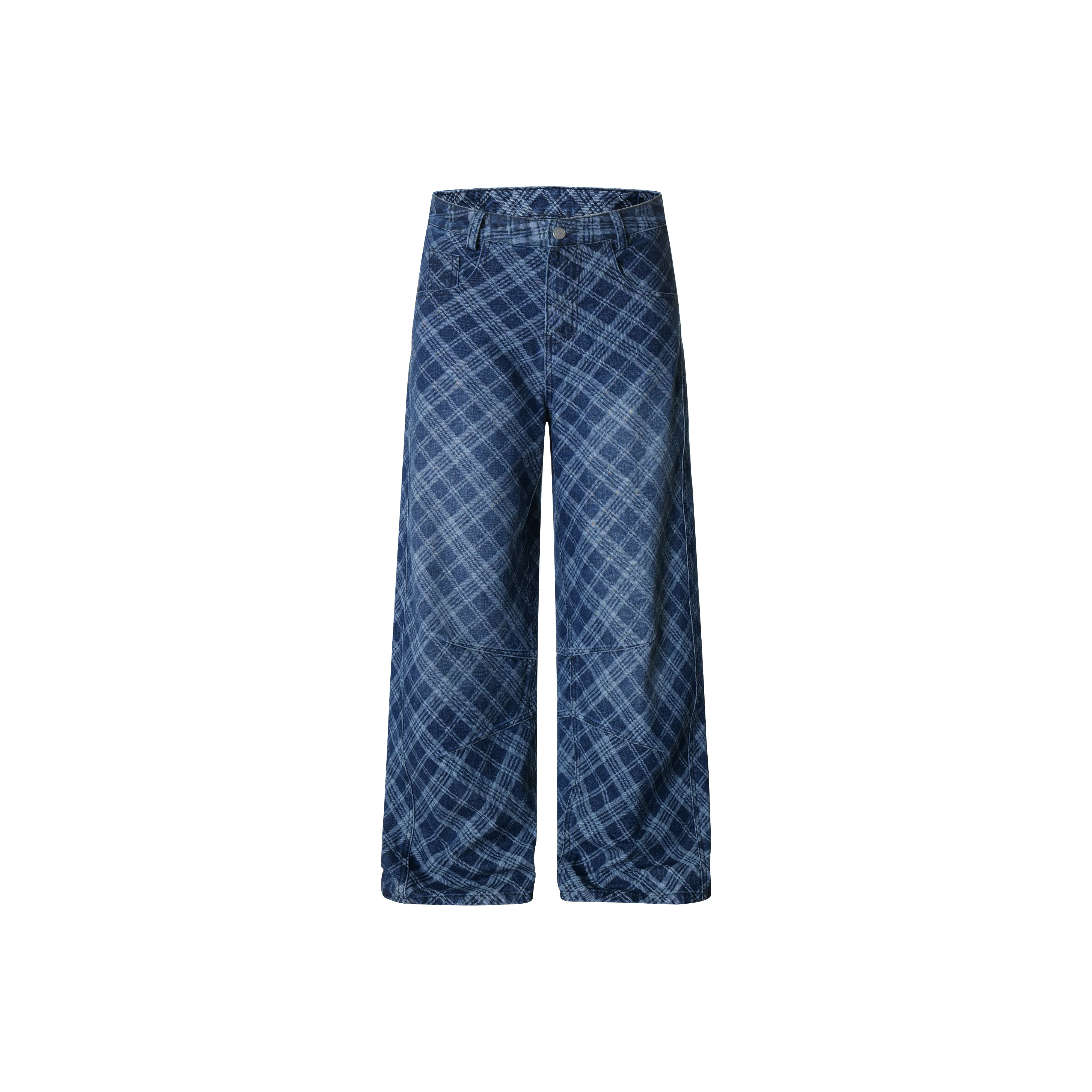 GBXM Blue Plaid Unisex Casual Pants GBXM Синие Клетчатые Унисекс Повседневные Штаны