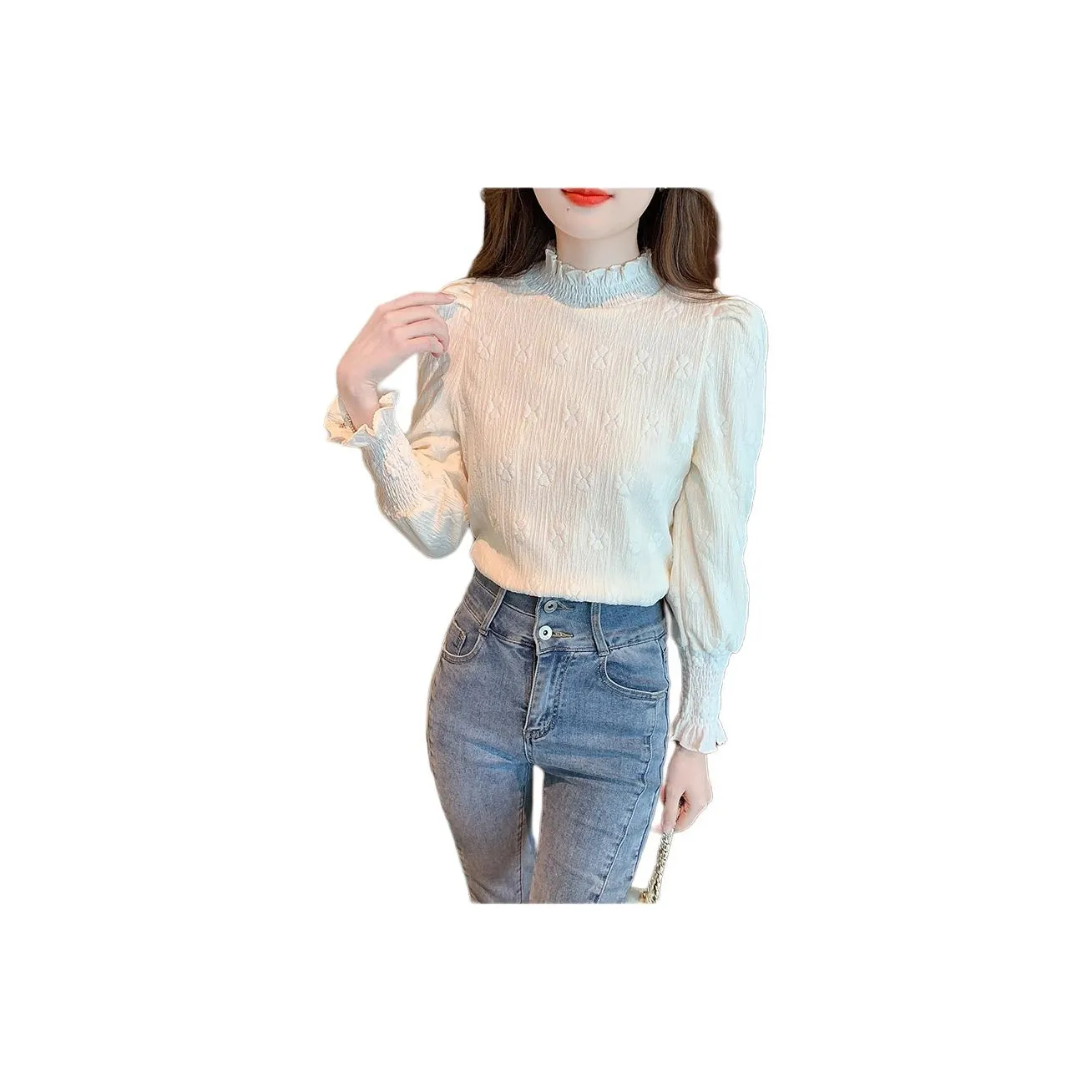 Mu Xiao Xin Абрикос Флис С Подкладкой с Бесплатной Наклейкой MU Xiaoxin Бренд Женские Рубашки