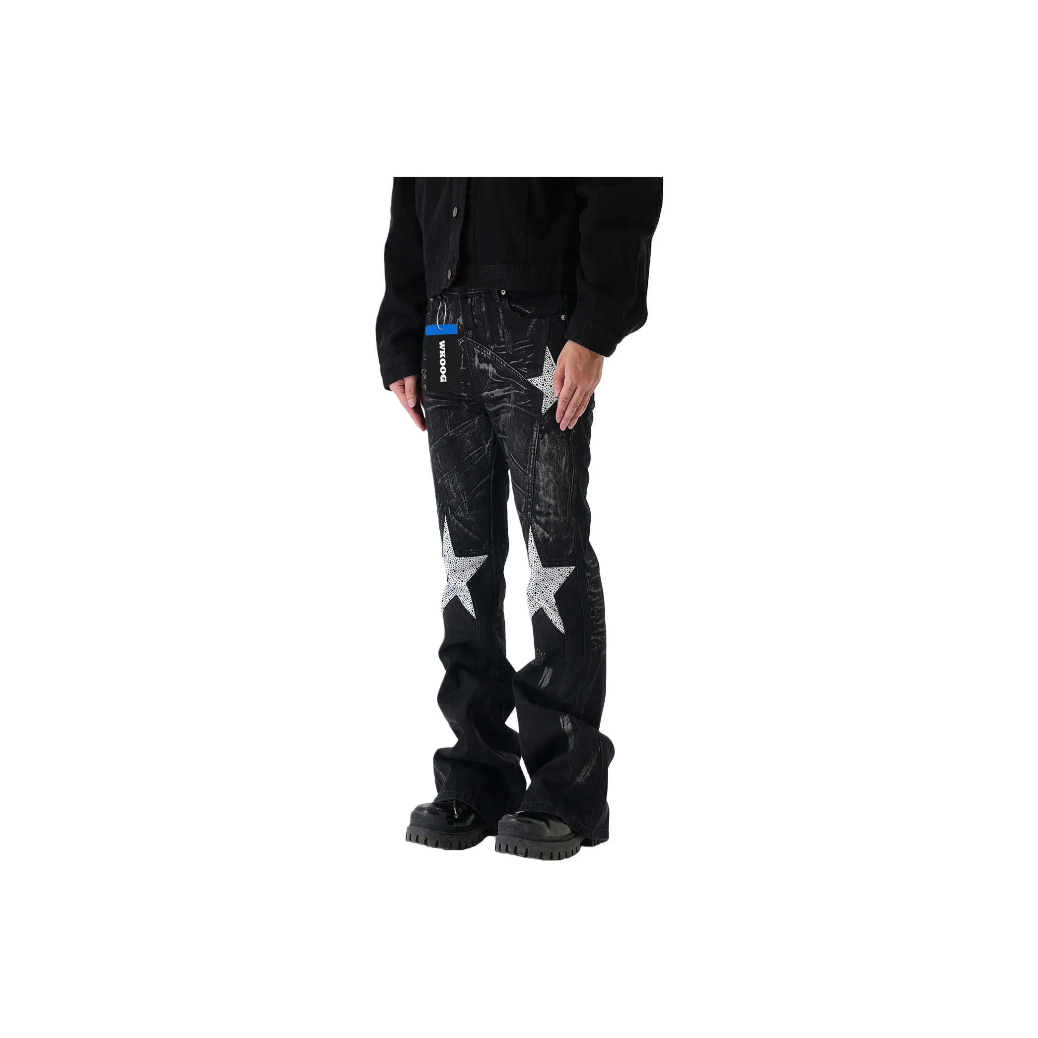 WKOOG Черные Унисекс Джинсы