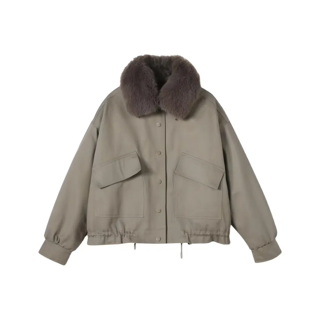 GUOZHEN Светлый хаки Женский парок