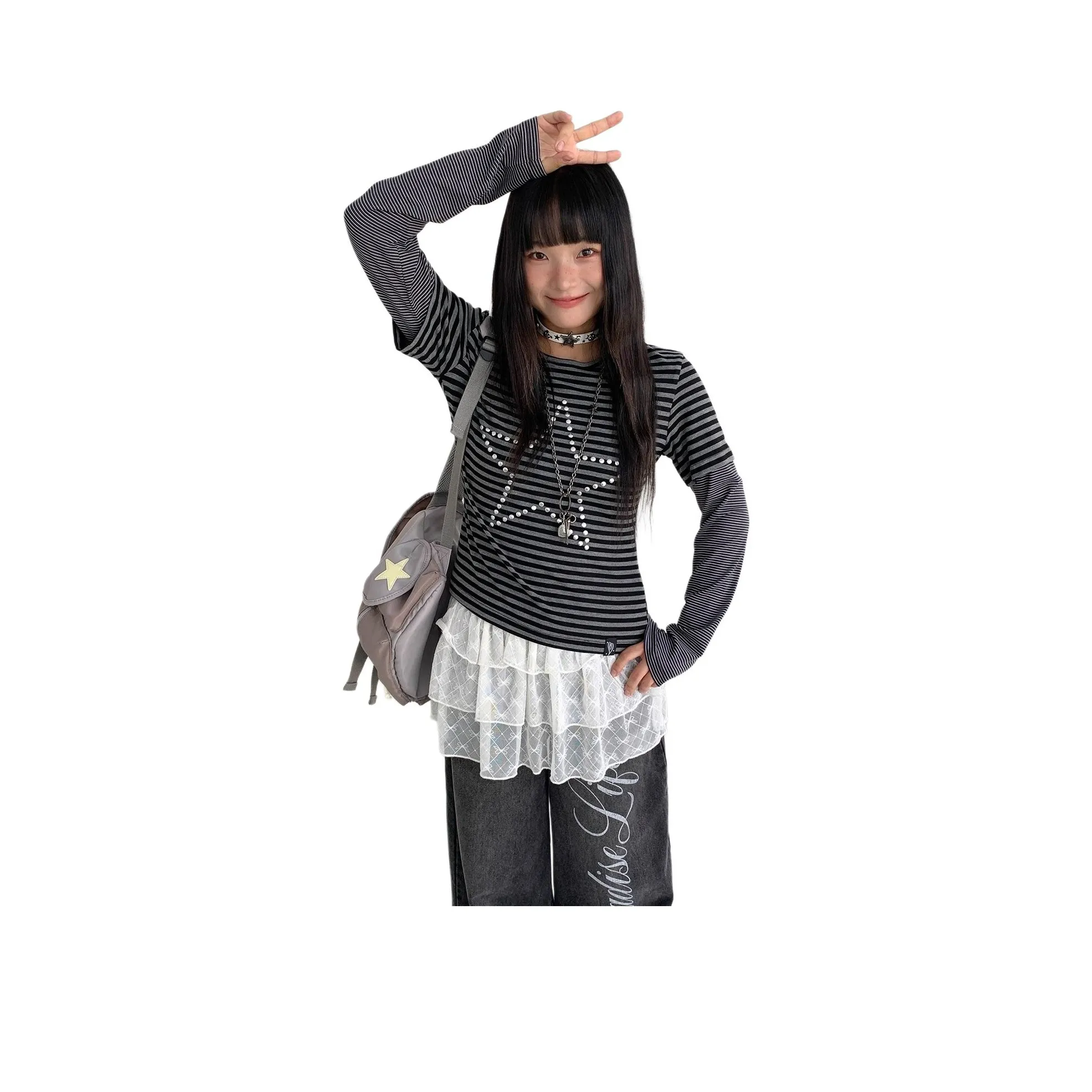 YINLEI Стандартная длинная рубашка с длинным рукавом женская