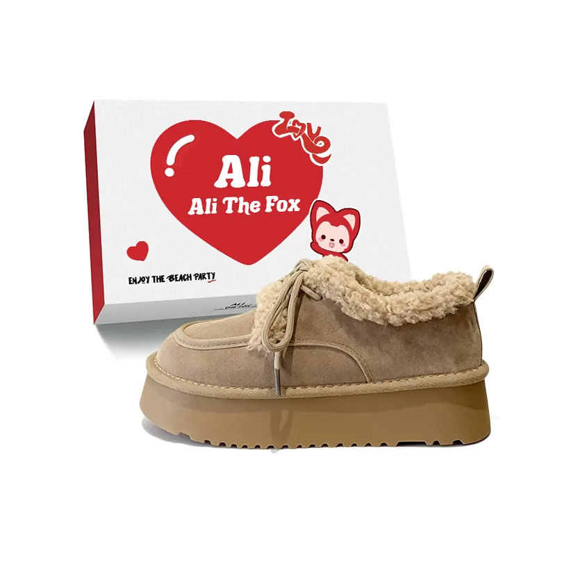 Али Тх Фокс Термический Холодостойкий Флис Линейка Милый Стиль Повседневный Короткие Снежные Ботинки Женские