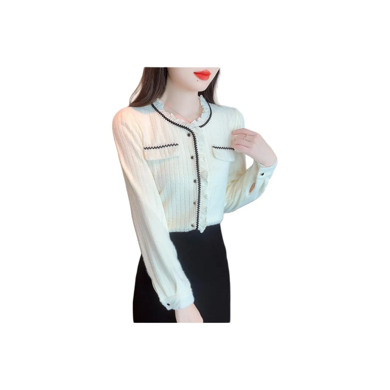 Mu Xiao Xin Абрикос Флис С Подкладкой с Бесплатной Наклейкой MU Xiaoxin Бренд Женские Рубашки