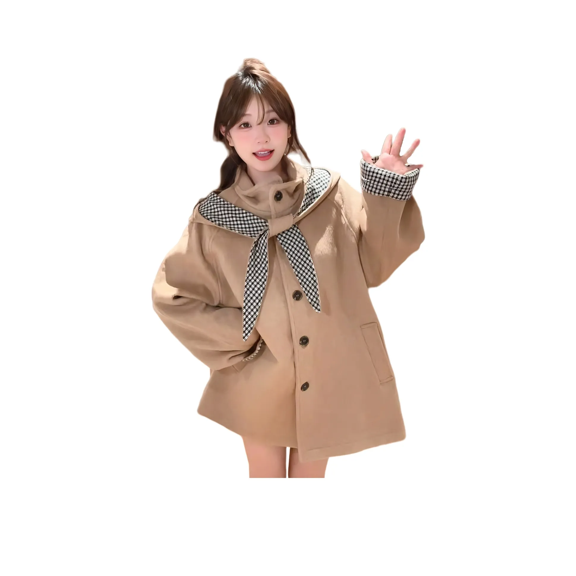 ENPofficial Хаки Женское Пальто