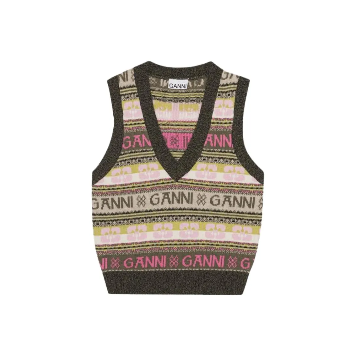 GANNI Жилет Женские Фиолетовый Оливковый