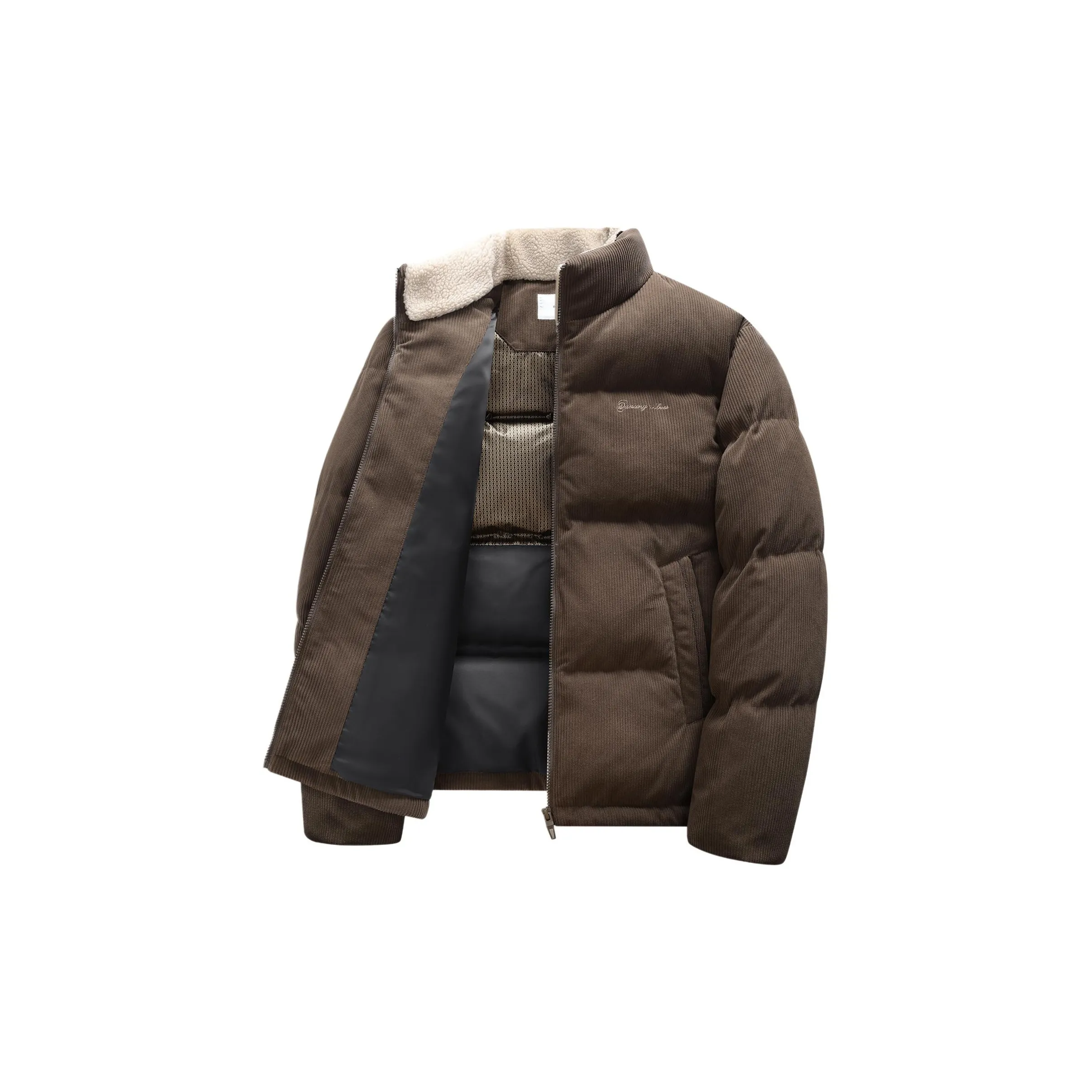 YULANGGONGWU Какао-коричневый Мужской Пуховик