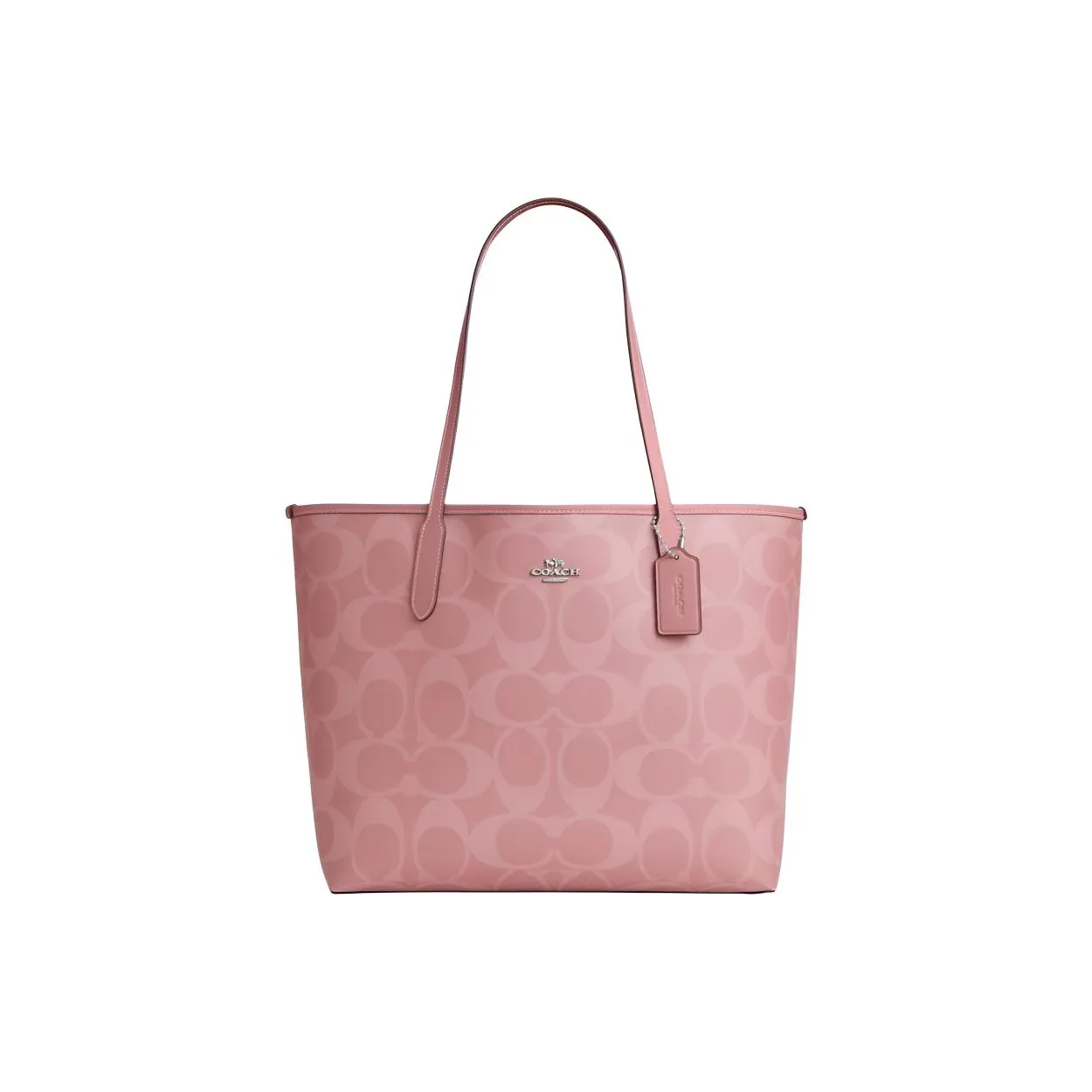 COACH Городская Сумка через плечо из искусственной кожи большая женская розовая