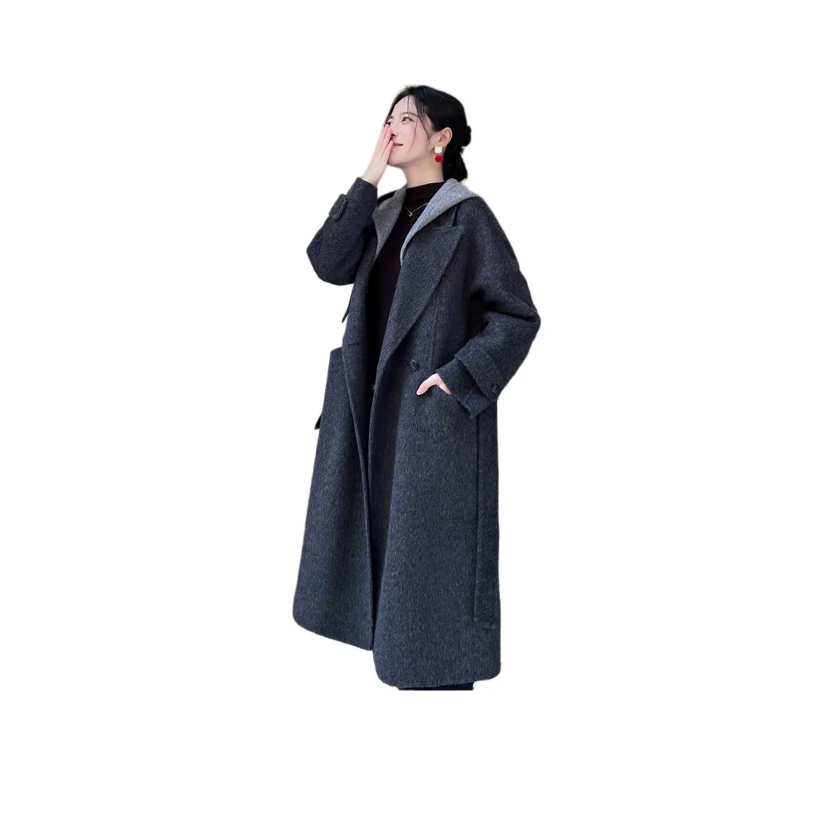 Aghr Черное Женское Пальто