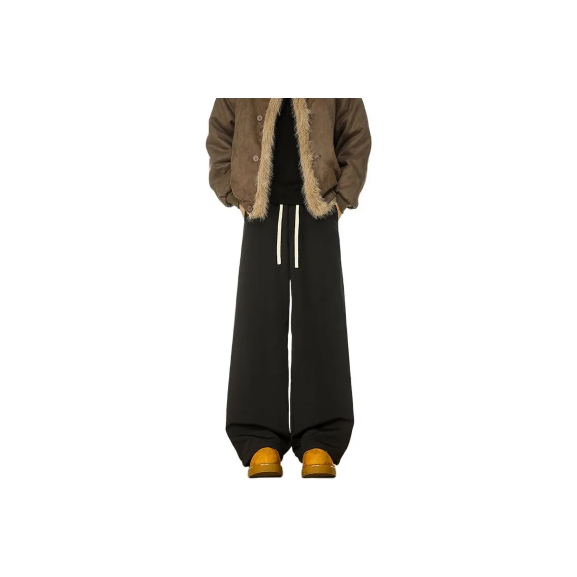 TUOFEI Черные Унисекс Хлопковые Брюки