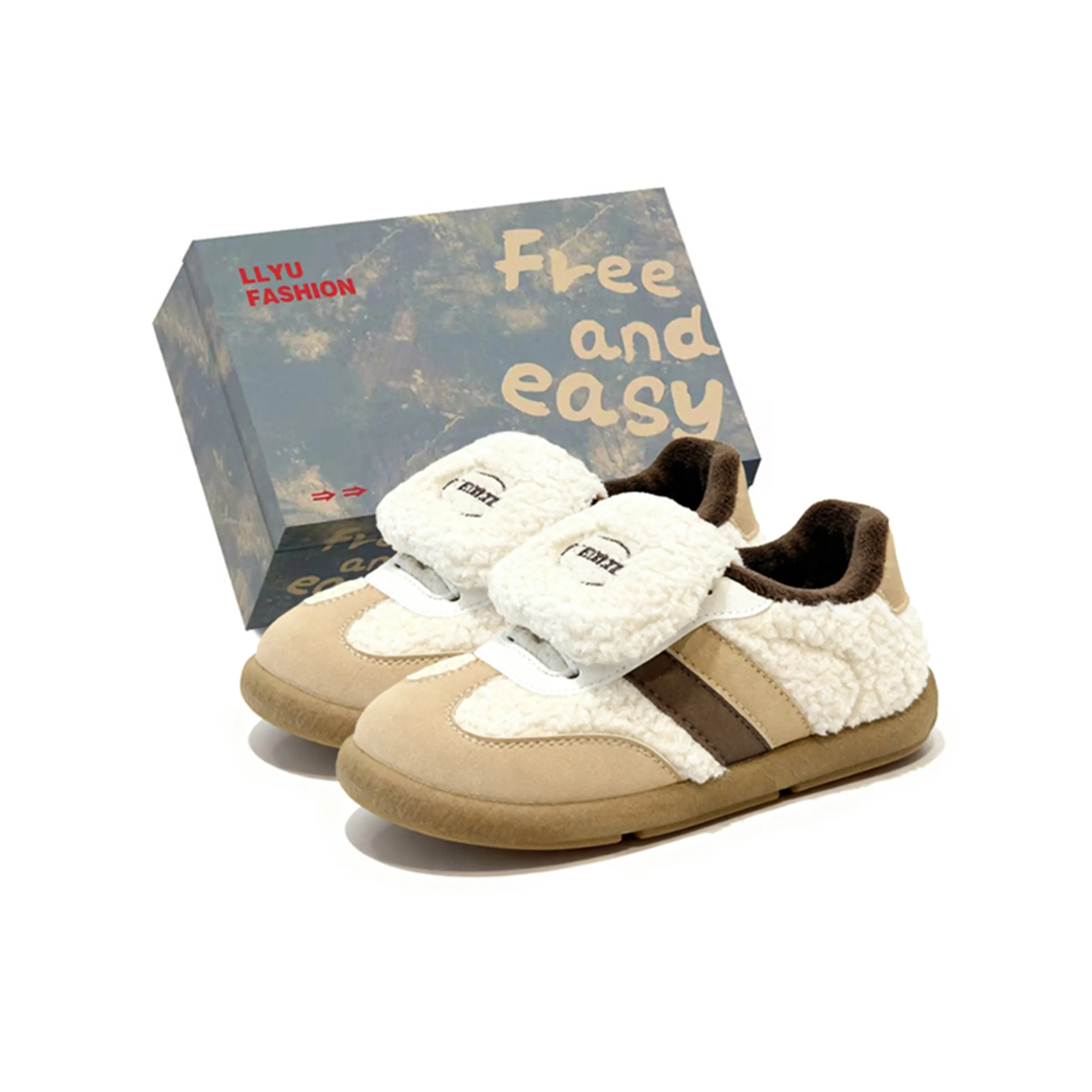 Happy Fish Термическая Аbrasion-Resistant Увеличение Высоты Низкий Топ Утепленная Обувь Женская