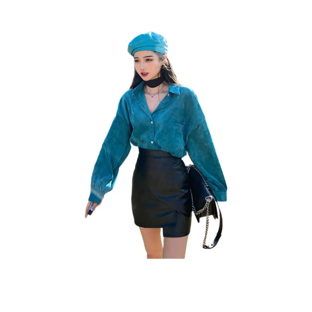 XIANGTIANE Павлин Синий Женская Рубашка