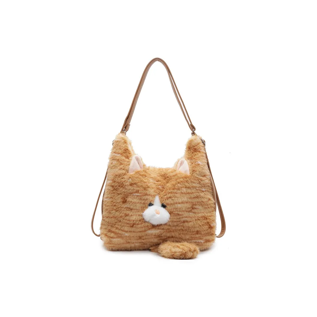 NOMK Плюшевая сумка через плечо стандартная женская имбирная кошка серая кошка