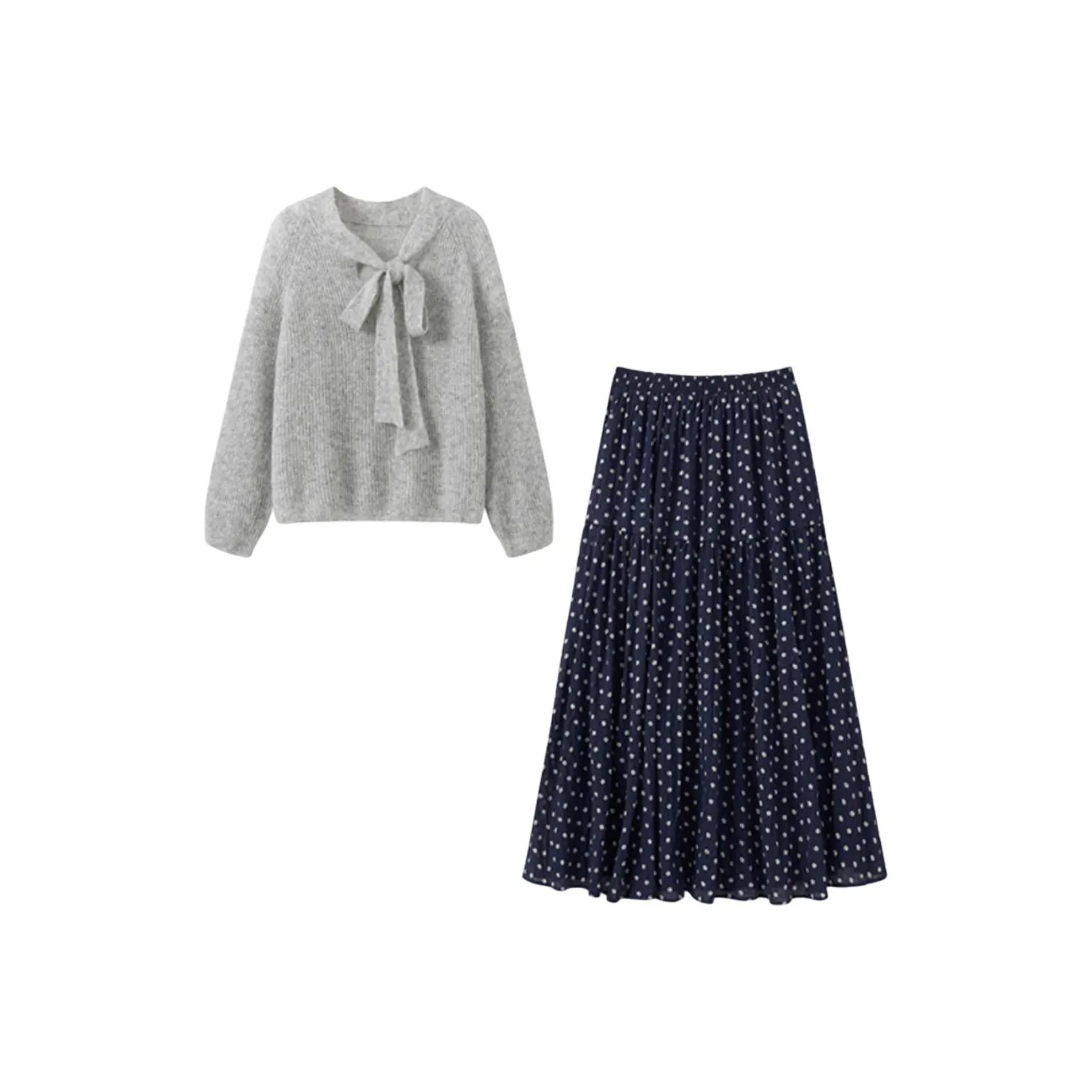 DXLM Vintage Изображение Цвет Женский Комплект с Юбкой