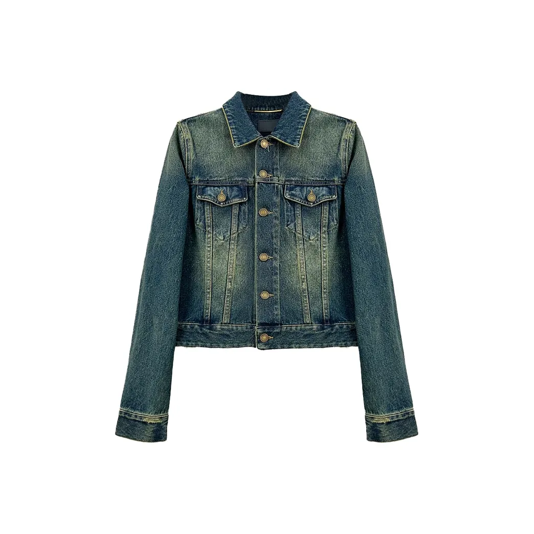 GZQJ Синий Женские Джинсовые Куртки