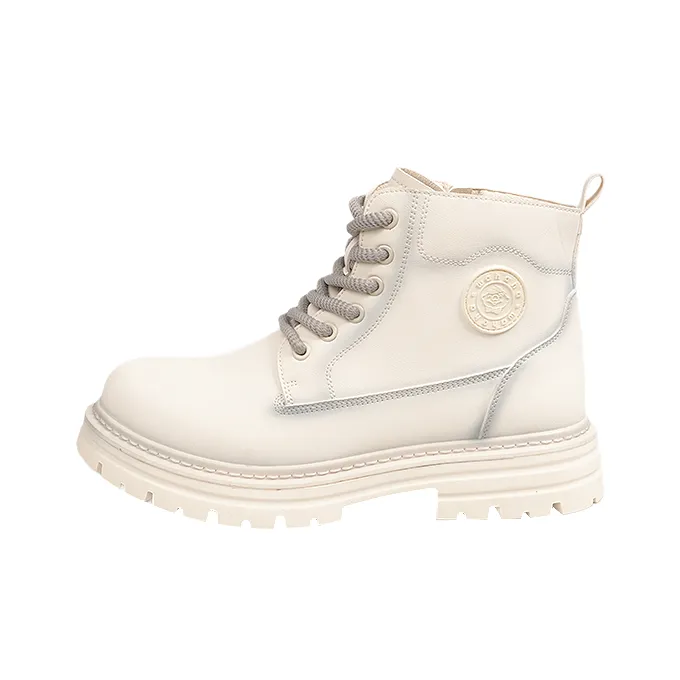 Wahaha Короткий Martin Boot Унисекс Кремовый Белый