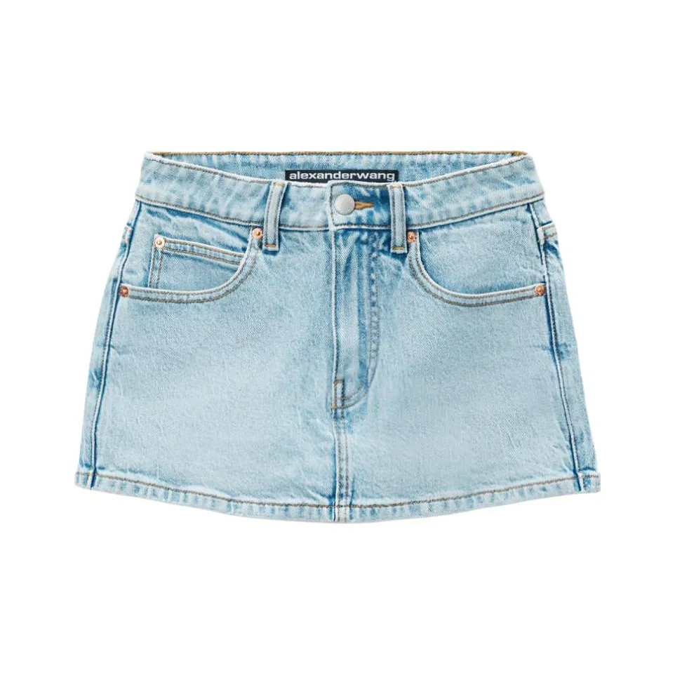 Alexander Wang FW24 Джинсовые короткие юбки Женские Светло-синий
