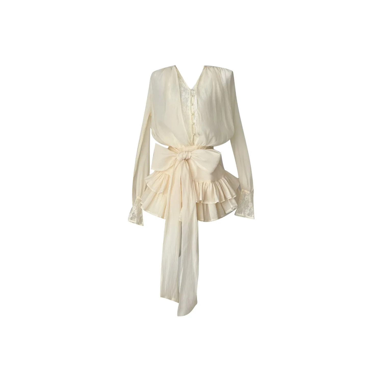 Udon House Длинное платье с длинными рукавами женское