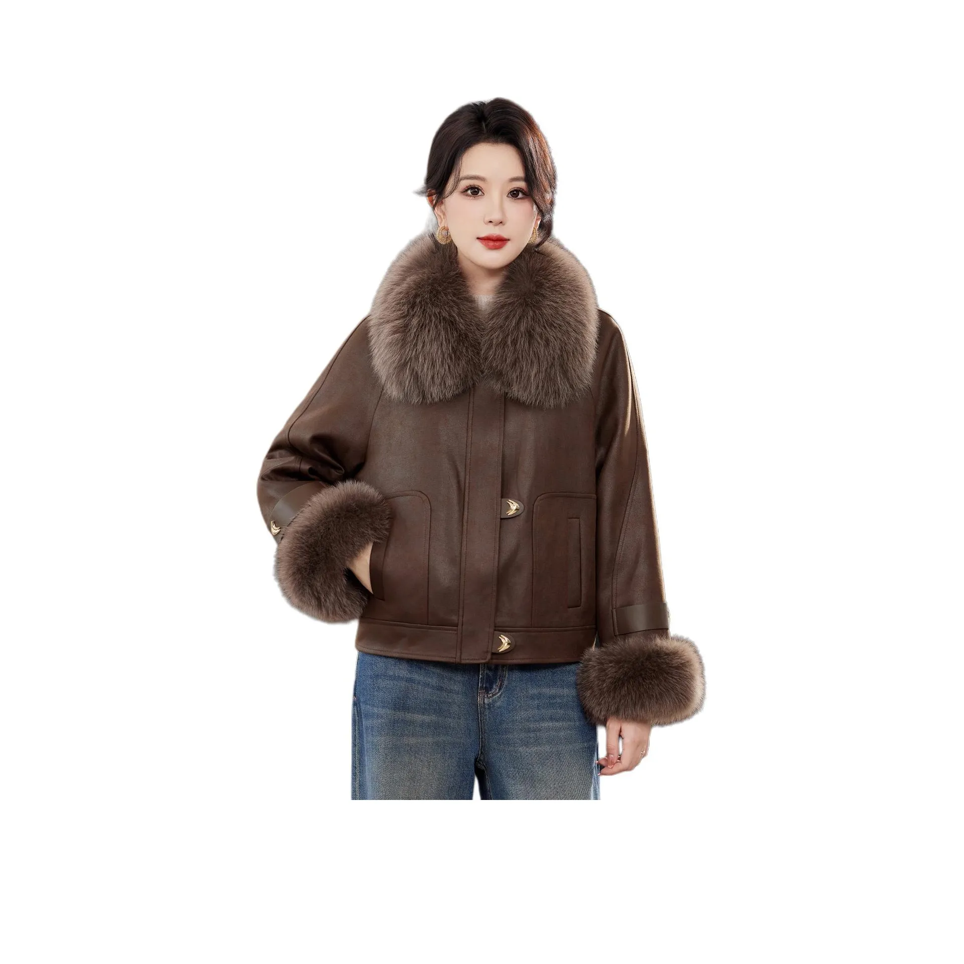 Yi Mengyuan Кофе Женские Меховые изделия