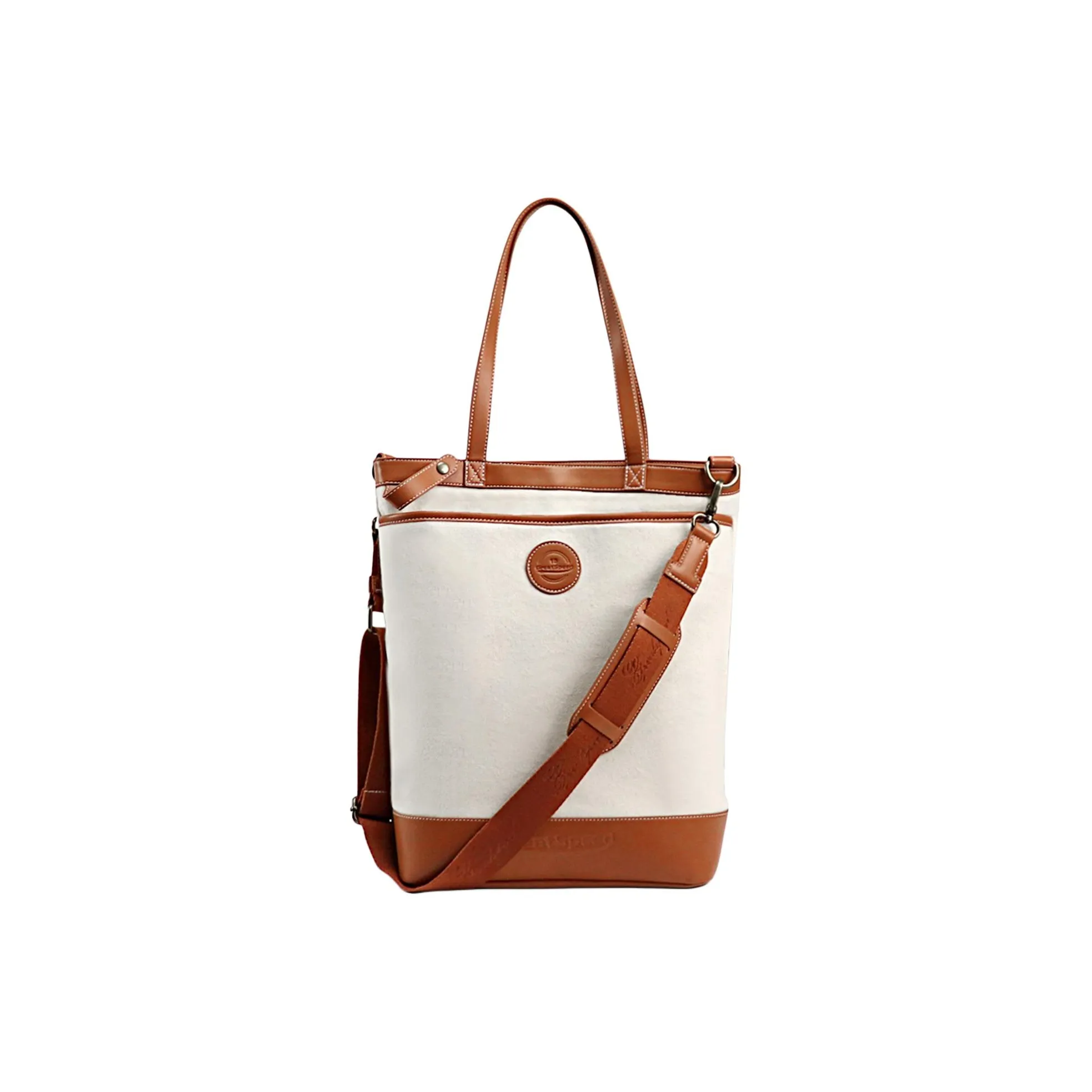 GREATSPEED Linen Artificial Leather Gym Bag Standard Women's Beige Brown