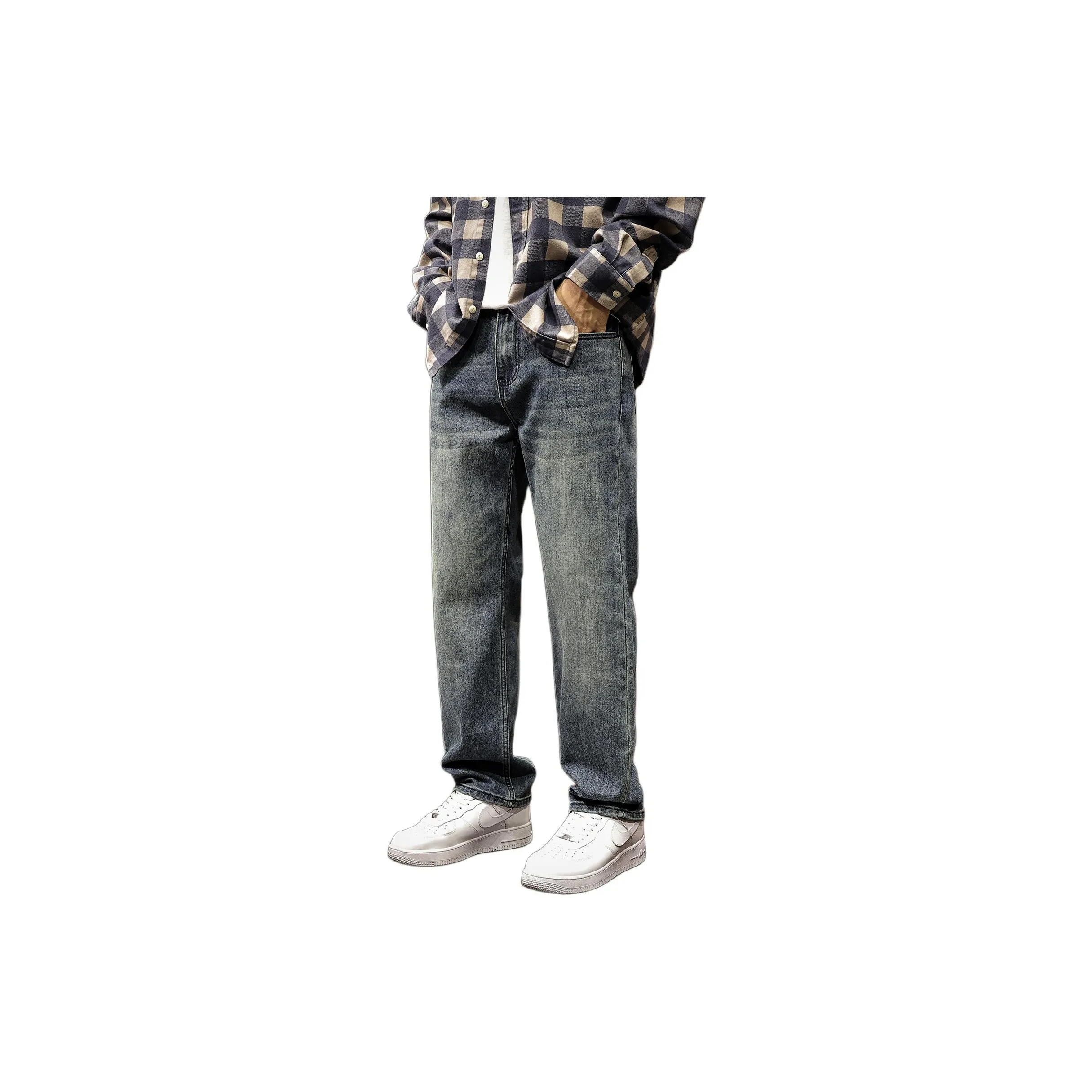 LUJIEBANG Aurora Green Men's Jeans