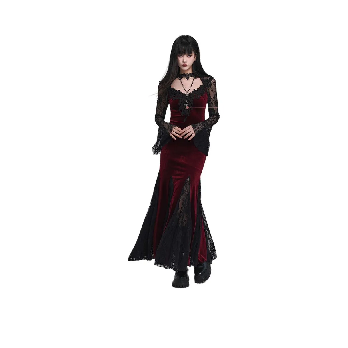 Kiki Clothing Boutique Длинное платье с длинными рукавами женское