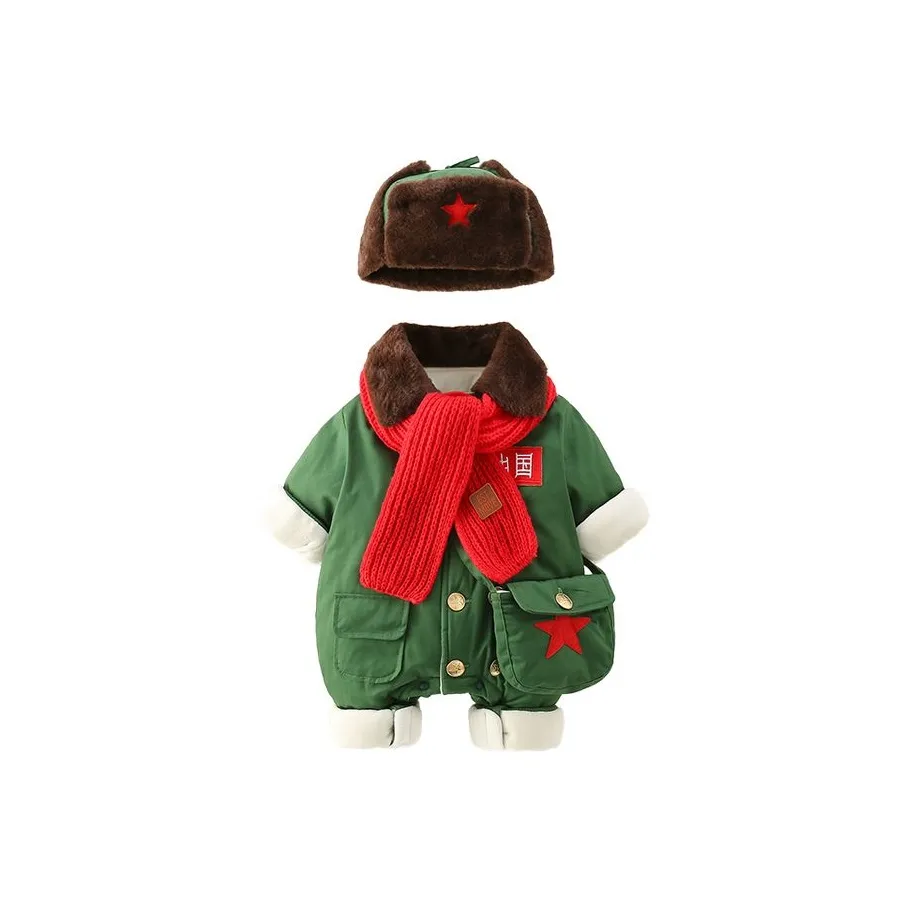 Yalu Комбинезоны и ползунки Четырехкомпонентный набор Армейский зеленый для младенцев и малышей