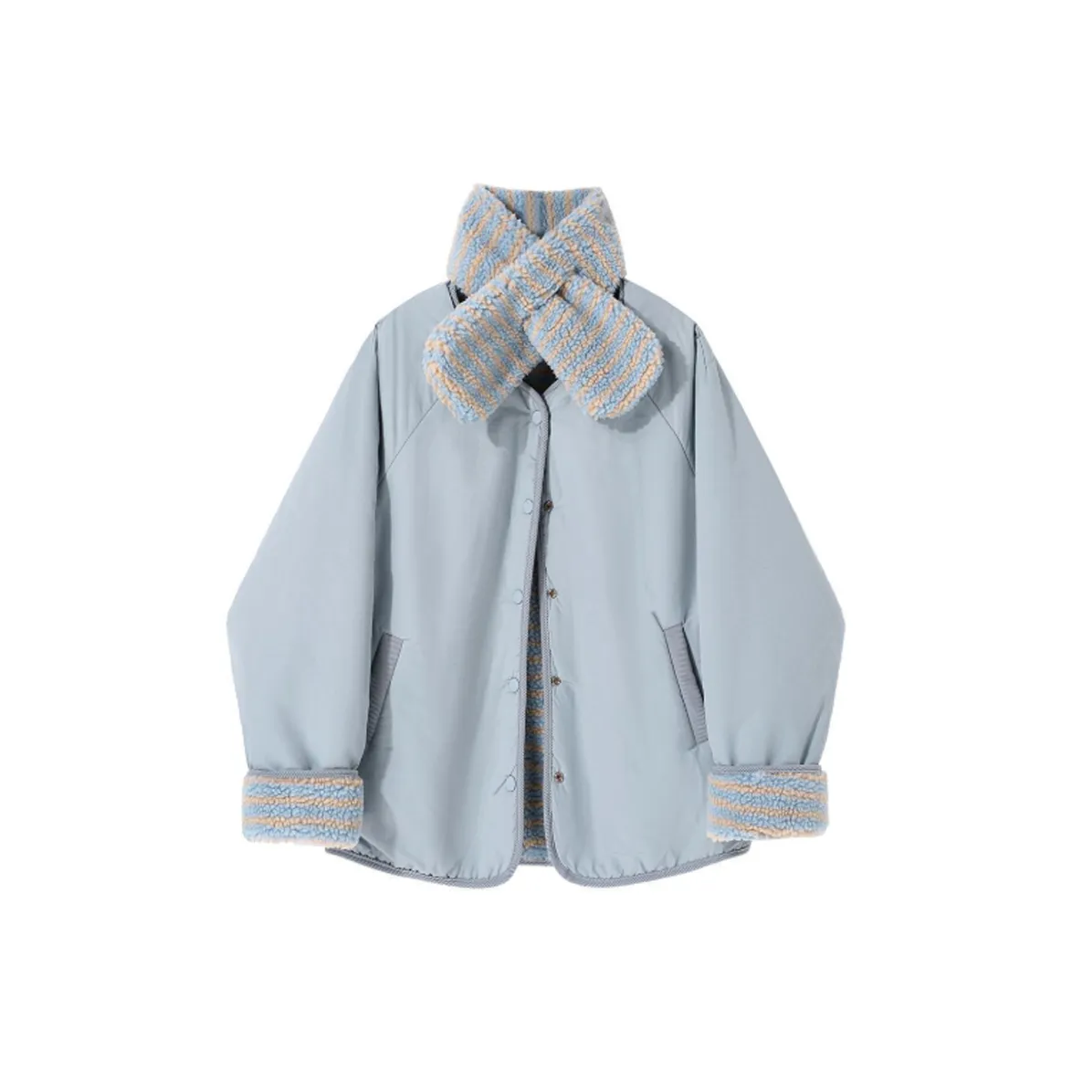 BVODE Синий с Бесплатно Шарф Женские Пуховики