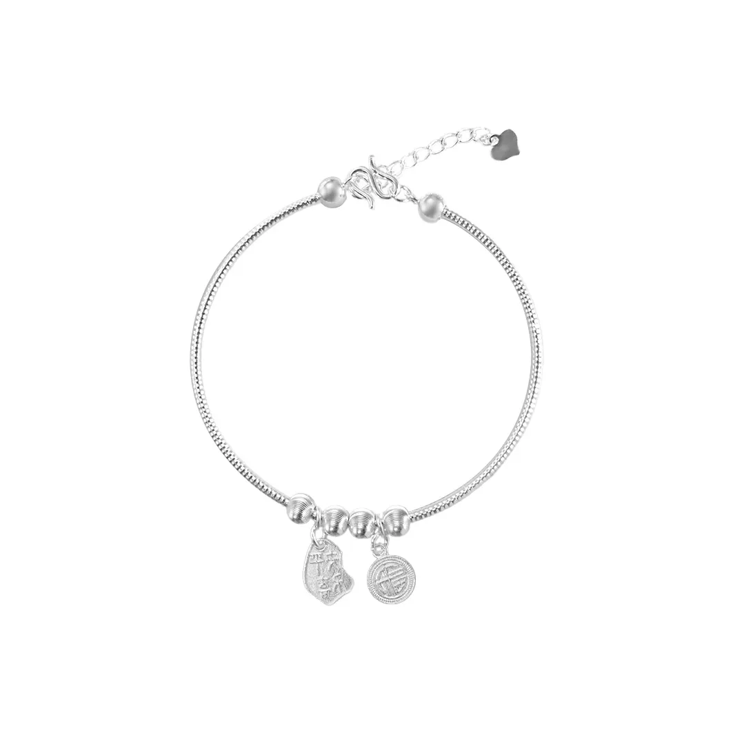 WANBAOYUANZHUBAO 999 Fine Серебряный Браслеты Женские