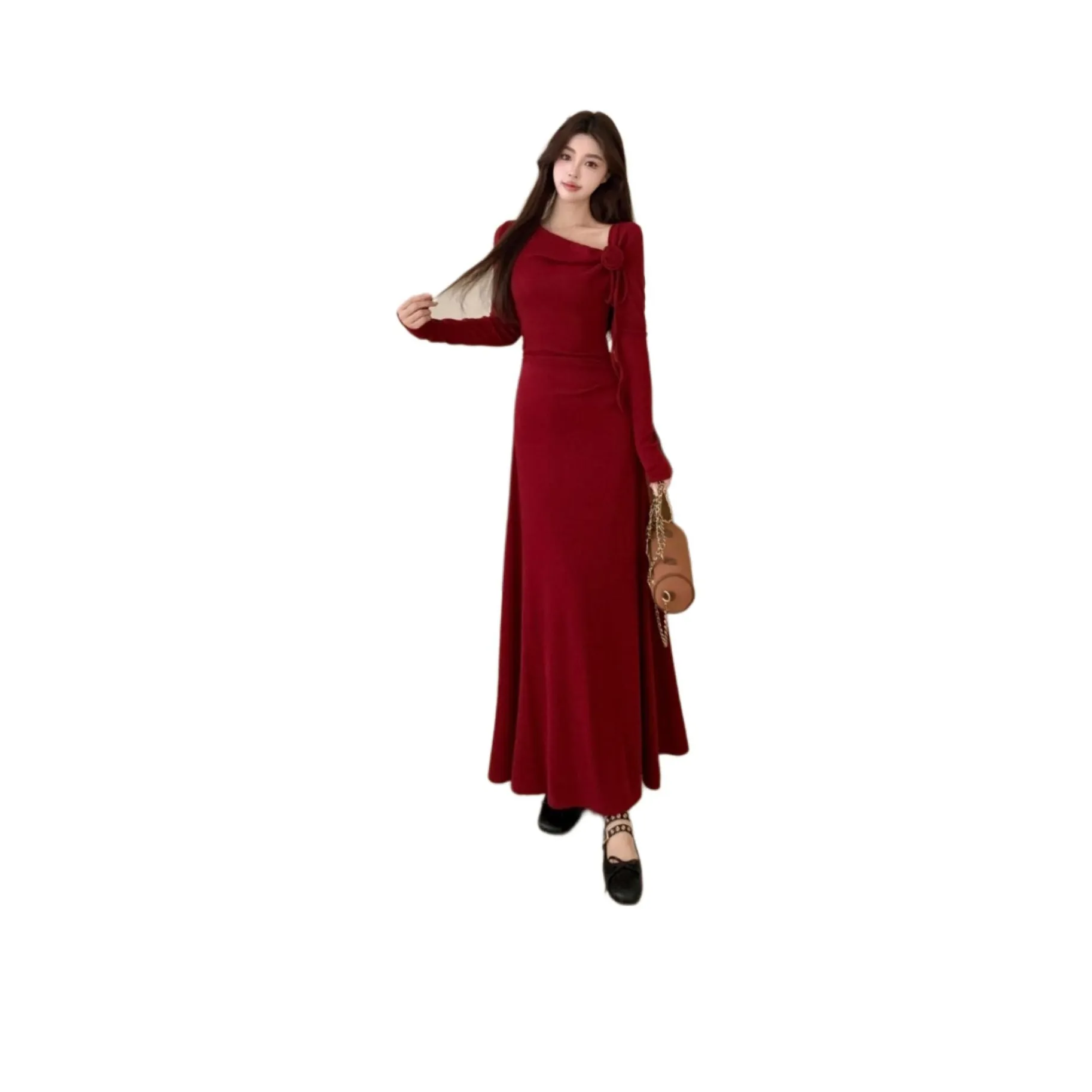 Mu Xiao Xin Длинный рукав Платье Женское