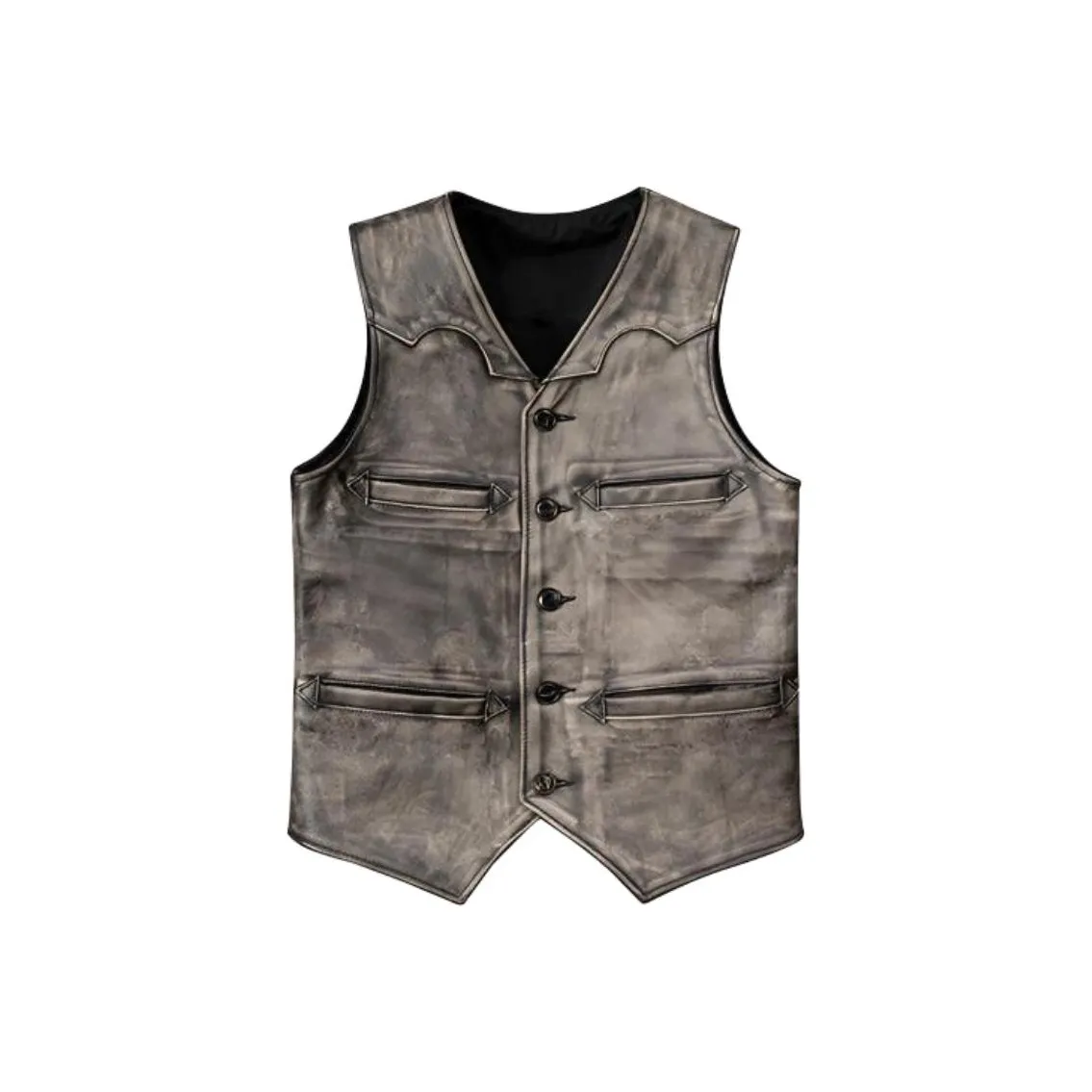 FOSS PHIL Ручной работы Полированный Серый Мужские Жилеты