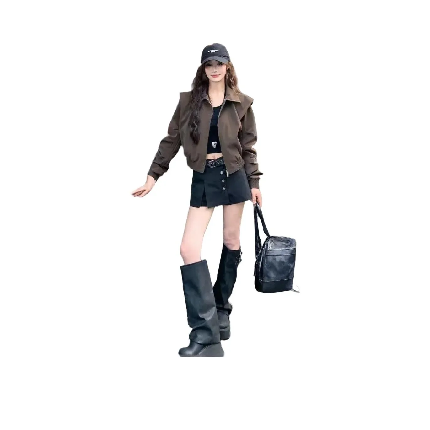 PAZZO Коричневый Wa Черный Женские Куртки