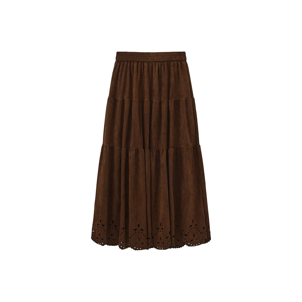 CUBIC Кофе Женские Повседневные Длинные Юбки