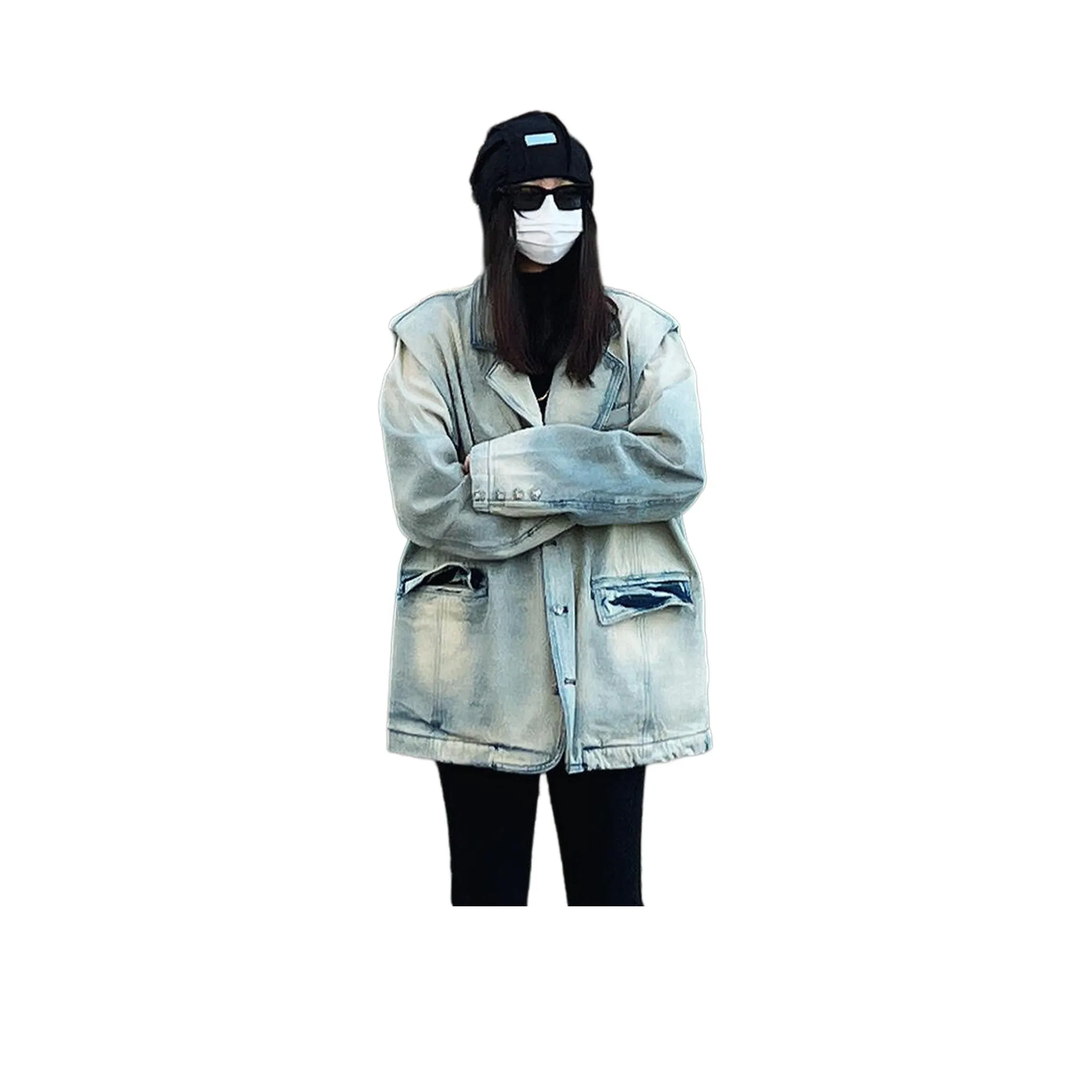 PISYPOX Синий Унисекс Джинсовые куртки