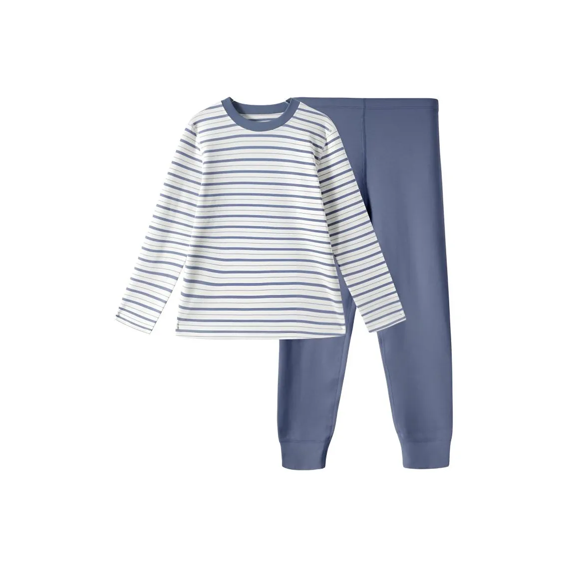 Euv Осенний Зимний Термический Комплект Нижнего Белья Двухкомпонентный Набор Универсальный Полосатый Детский