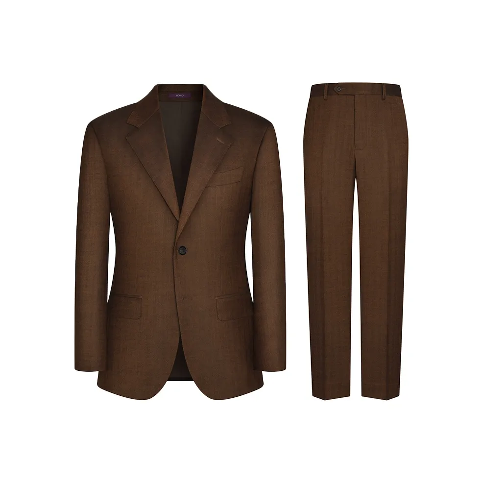 SKARO Коричневый Елочка Узор SKG1781A Мужской Деловой Костюм