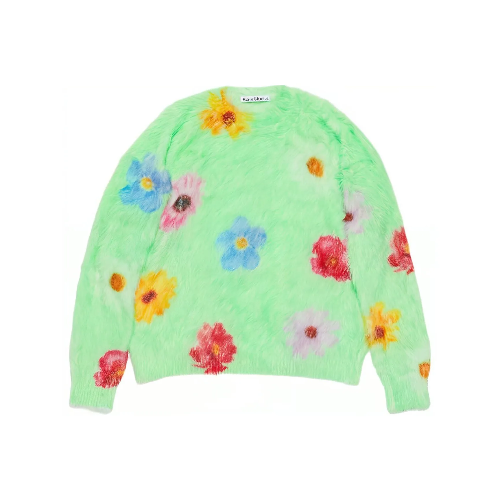 ACNE STUDIOS Принт FLUFFY JUMPER Свитер Женский Зеленый