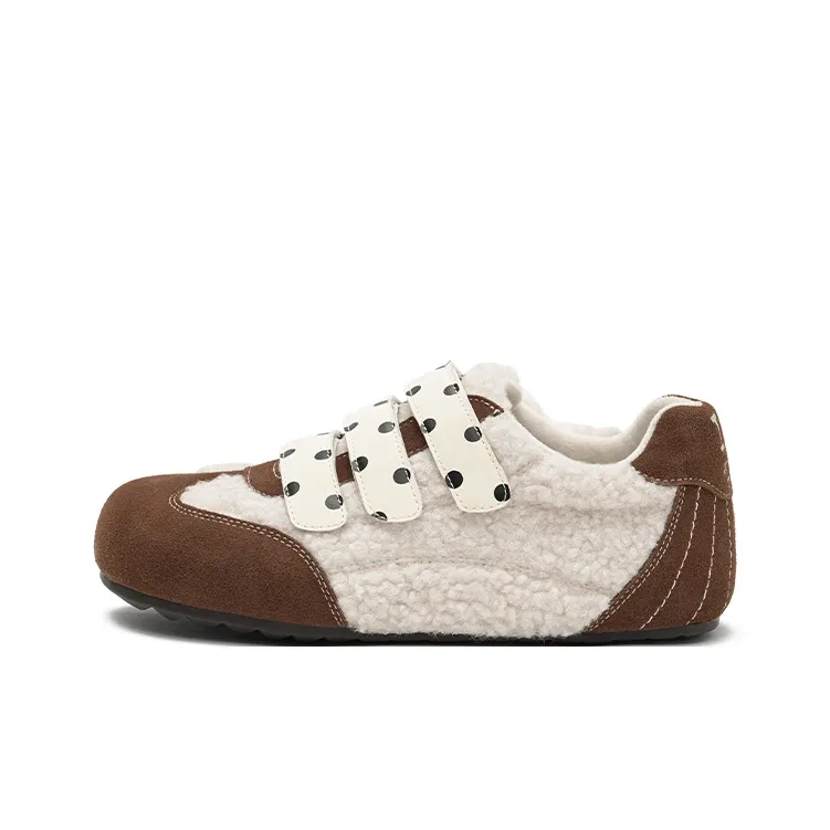 MASOOMAKE Флоковый Горох Обувь Термический Легкий Низкий Топ Повседневная Обувь Женская
