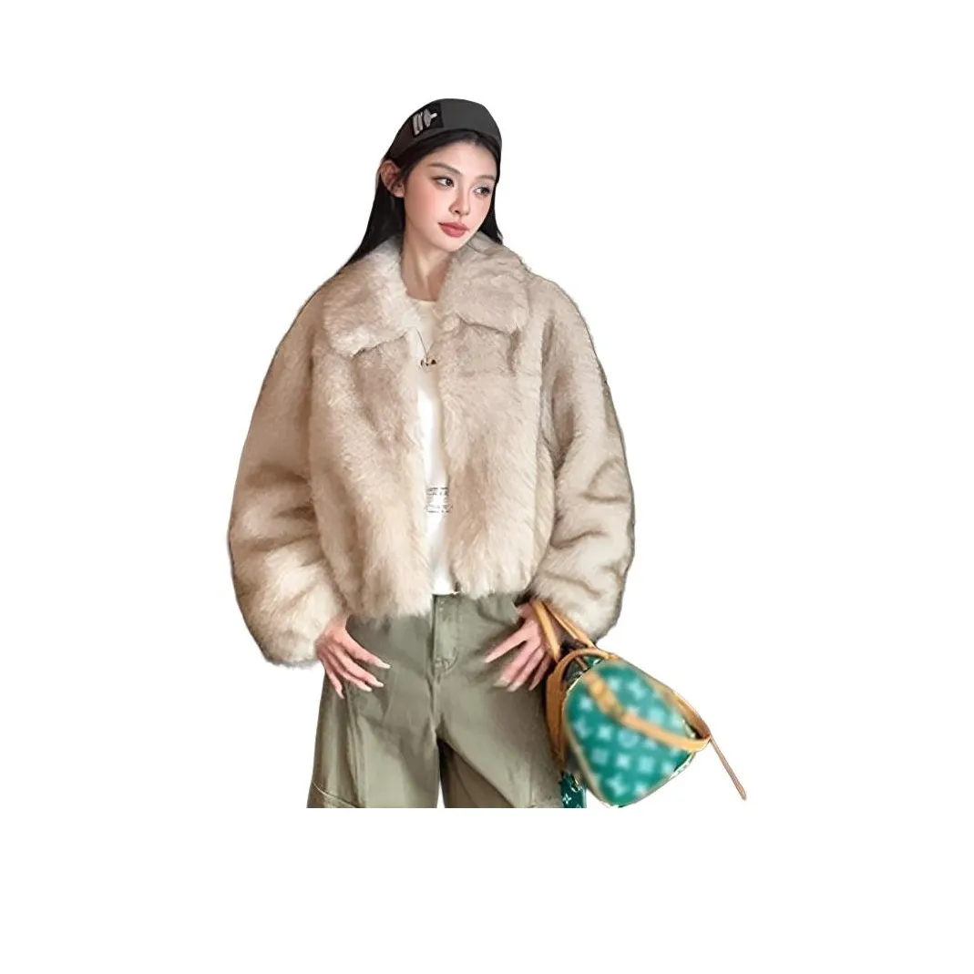 QINGYING Молочно-чайный Бежевый Женское Пальто