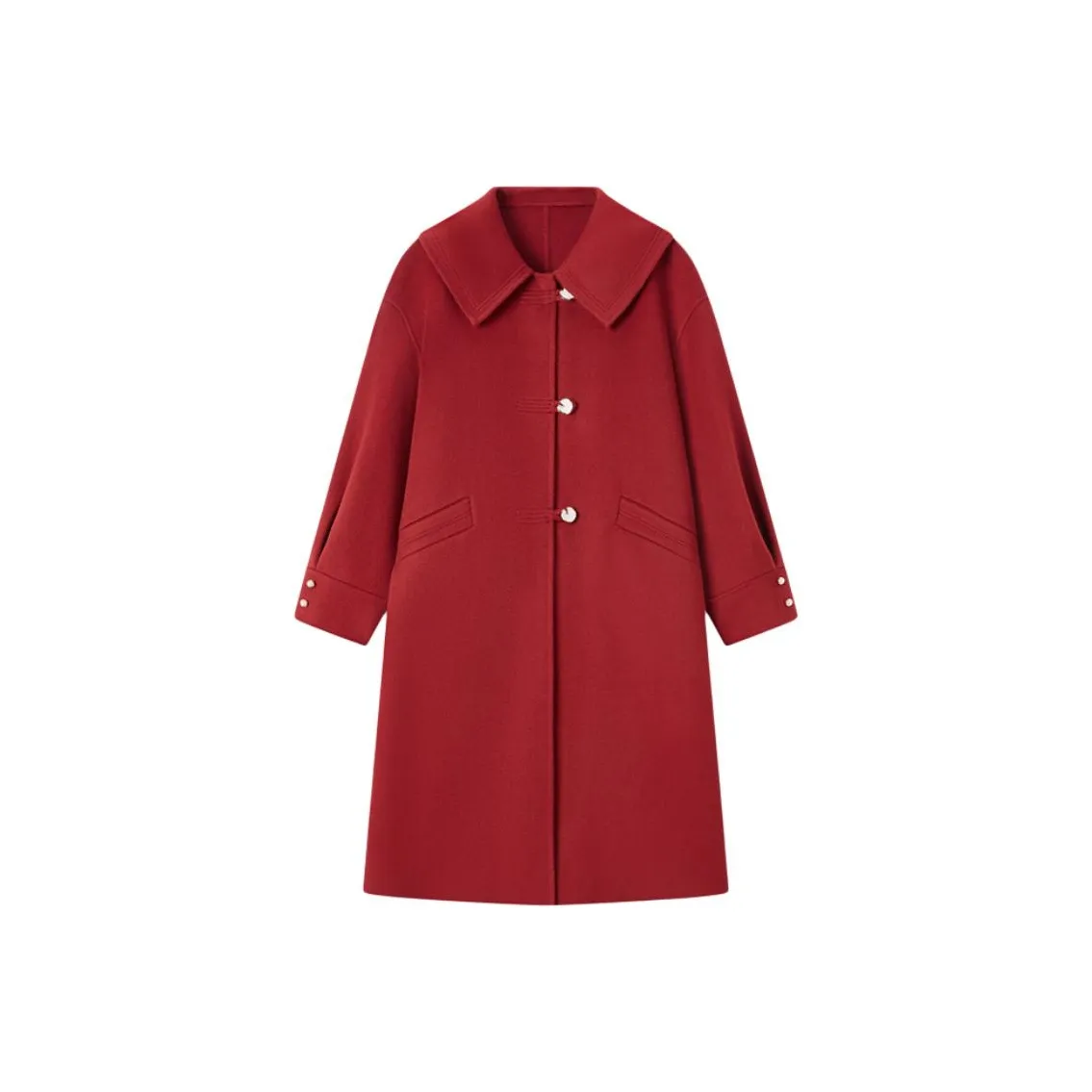 EICHITOO Темно-красное женское пальто