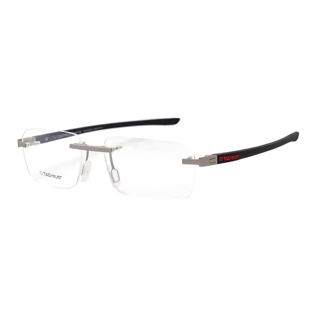 TAG Heuer Прямоугольные Очки с диоптриями Мужские Серебристые Черные Дужки