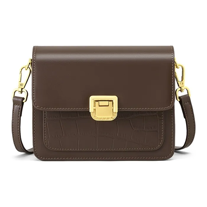 Younger Song Спилок коровьей кожи с синтетической кожей сумки через плечо обычный женский кофе