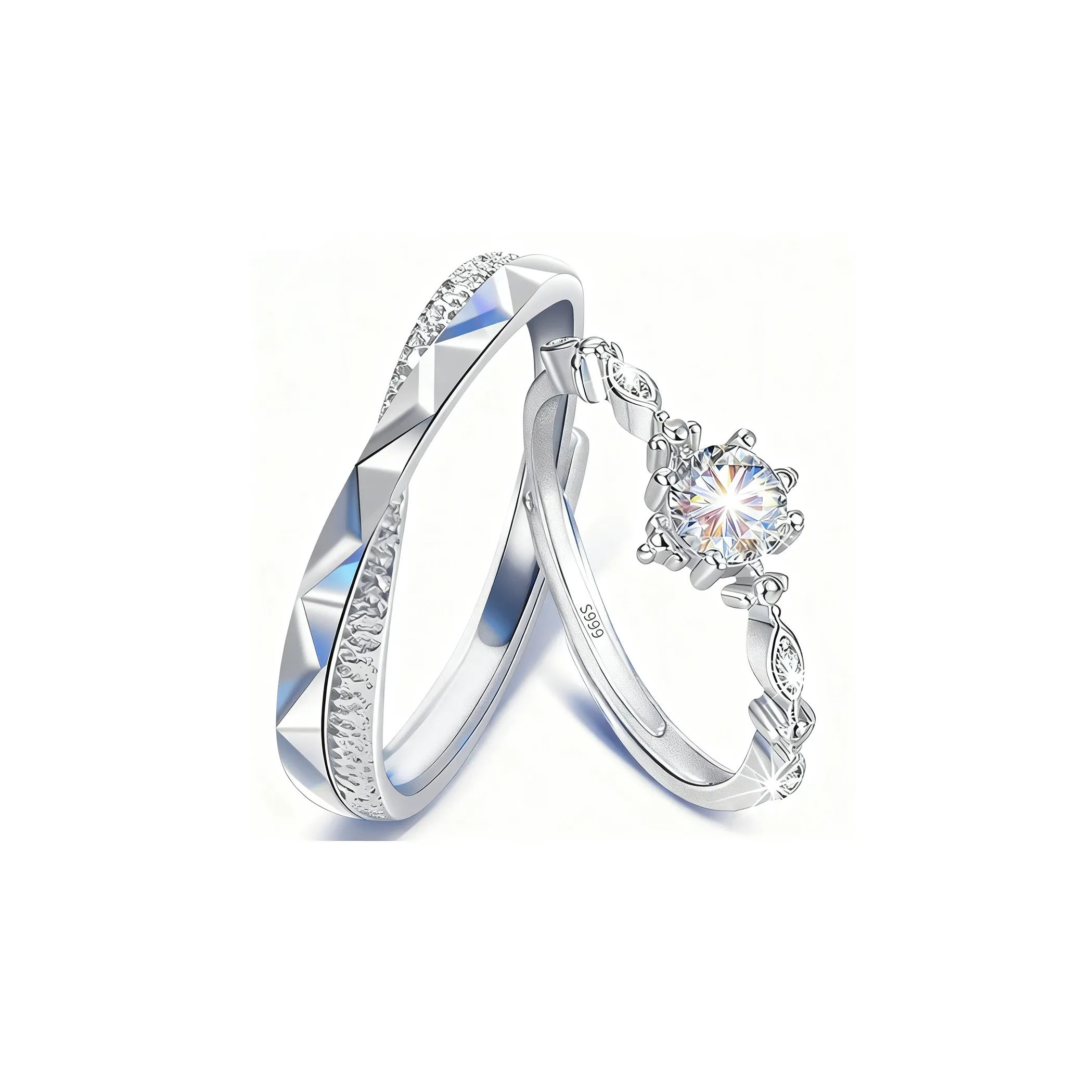 KYY Artificial Topaz Парные кольца Унисекс