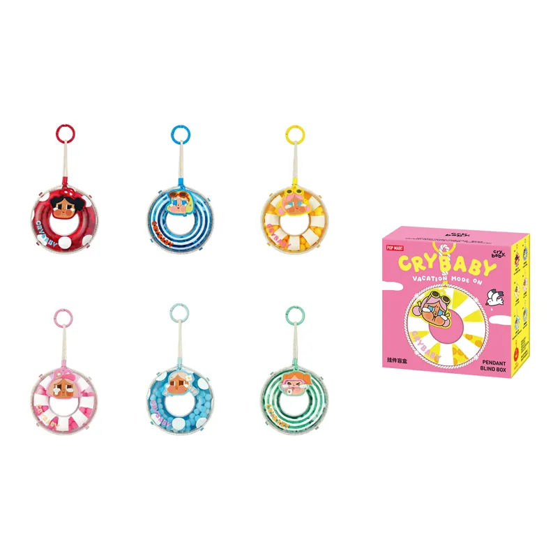 POP MART Коллаборация CRYBABY Vacation Mode on Collection Подвеска Слепые коробки Одиночная Слепая коробка Цельная коробка 6 шт