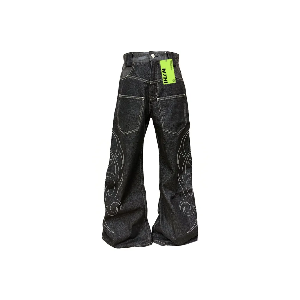 W7H1 Черный Унисекс Джинсы