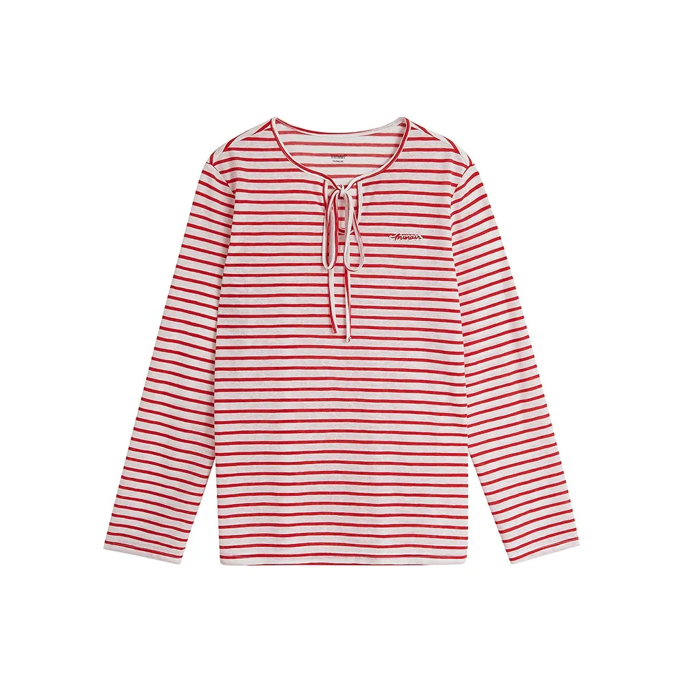 Inman Красные и белые полосы Женские T-рубашки